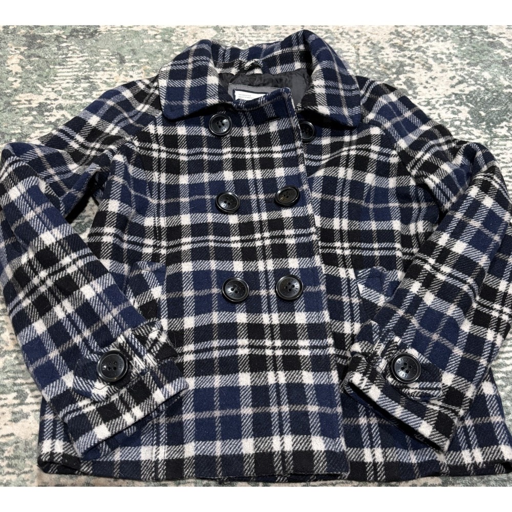 Y2K Aéropostale Plaid Wool‎ Pea Coat Large Women's